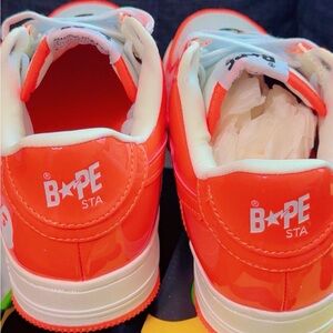 Bape Red Sneakers Vibrant Streetwear Design